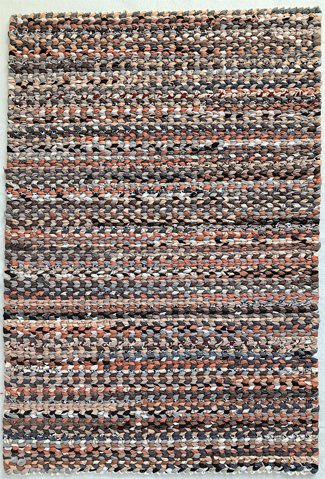 Handwoven Twined Rag Rug, Neutral Colors, 37 X 25, Washable, Reversible