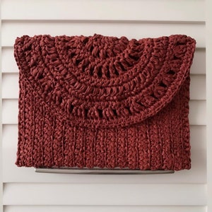 Rafia Chochet, Paglia Bordeaux, Pochette, Borsa Estiva, Borsa da Spiaggia