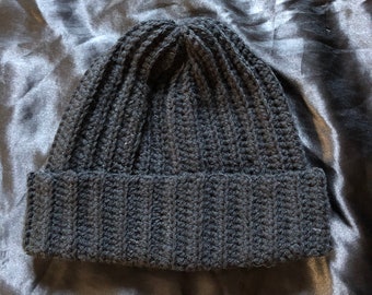 Crochet Beanie Ribbed, Handmade - Stylish, Warm Winter Hat - Gift for Him, Gift for Her - Custom Colors Available