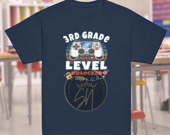 Game on level unlocked back to school T-shirt for boys and girls, first day of school shirt, Grades first through fifth