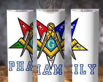 Unisex Free Mason and Order of the Eastern Star 20 ounce Insulated Tumbler.