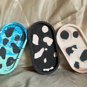 Handmade jesmonite decorative floral trays