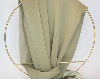 Pañuelo de seda raso gasa, 160 cm x 27 cm, 100% seda, color azul oscuro