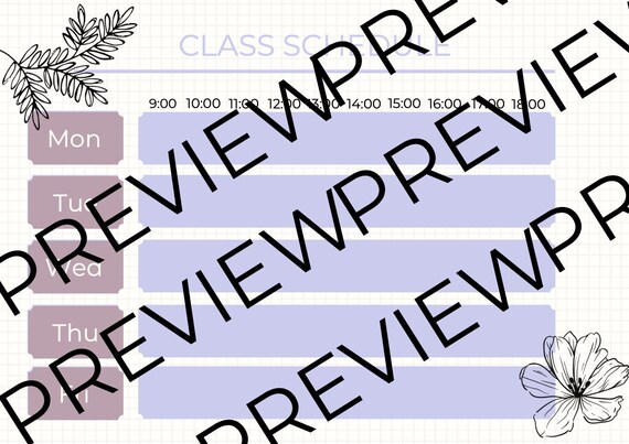 Class Schedule Canva Template Etsy Class Schedule Canva Template Etsy