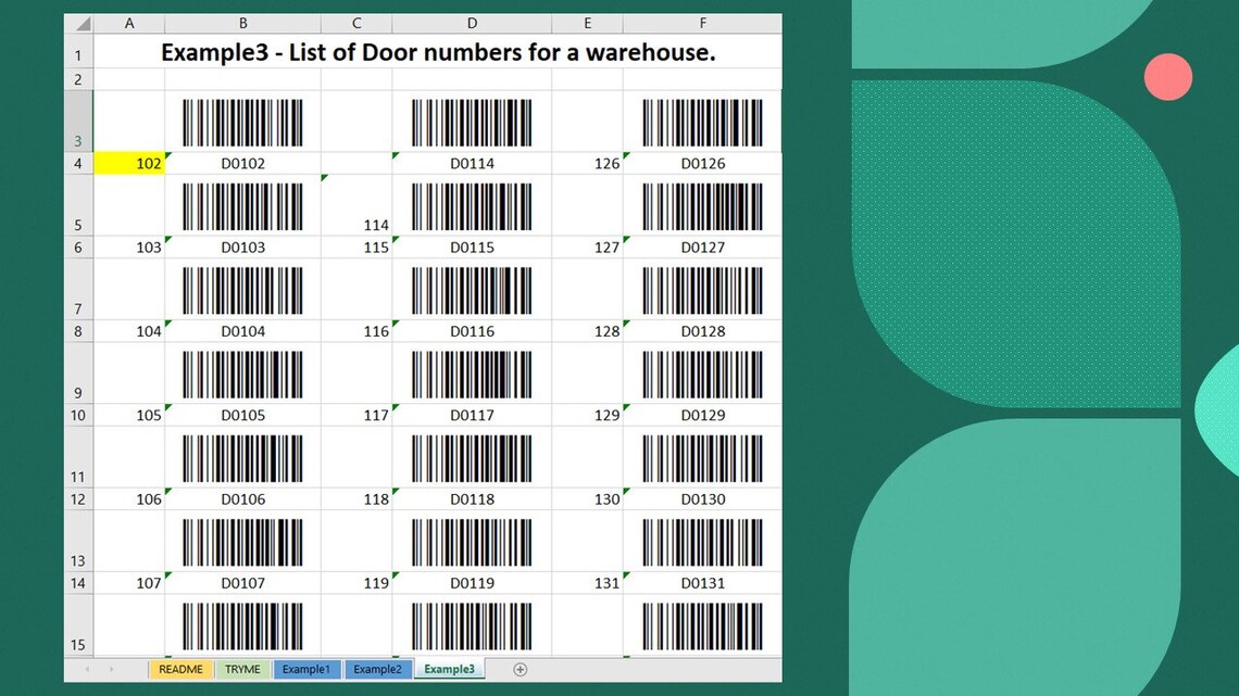Excel Code128 Barcode Generator Etsy UK