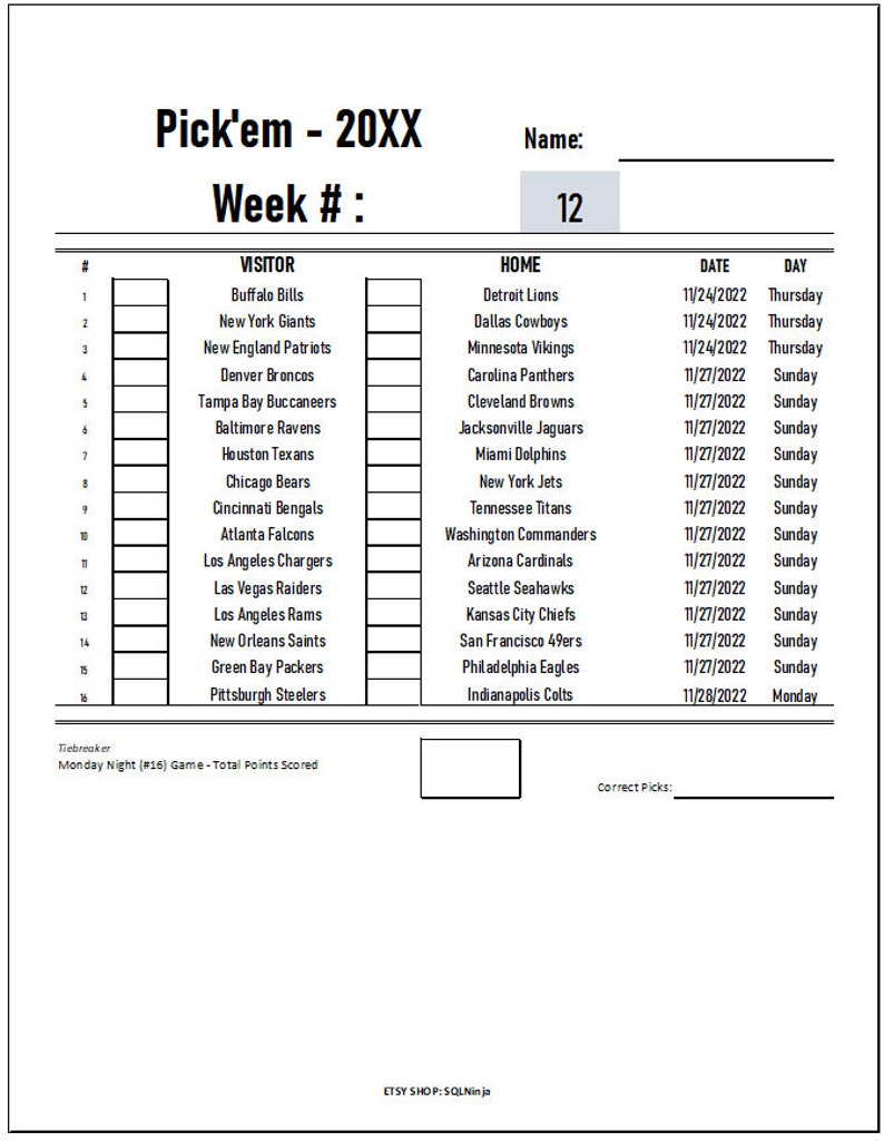 Excel Football 2022 2023 Pick em Template Etsy excel-football-2022-2023-pick-em-template-etsy