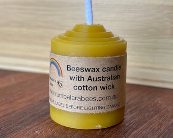 Beeswax votive candle handmade with pure Australian beeswax