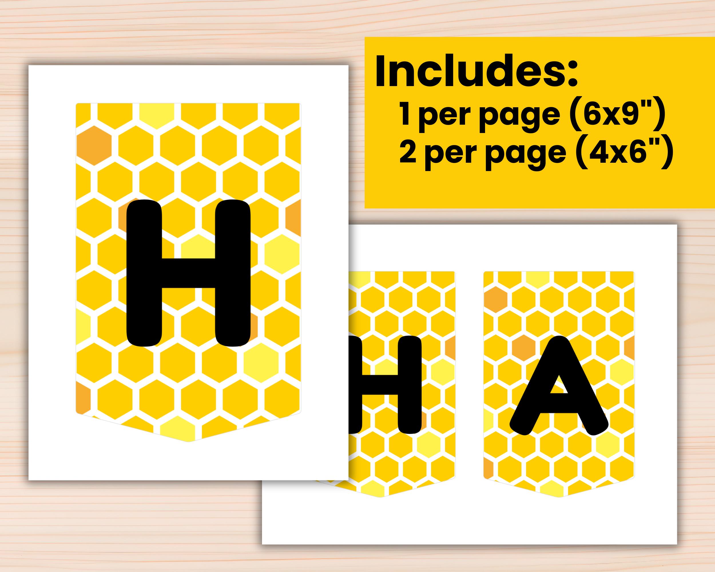 Happy Bee Day Banner Printable, Happy Birthday Banner, Bee Themed ...