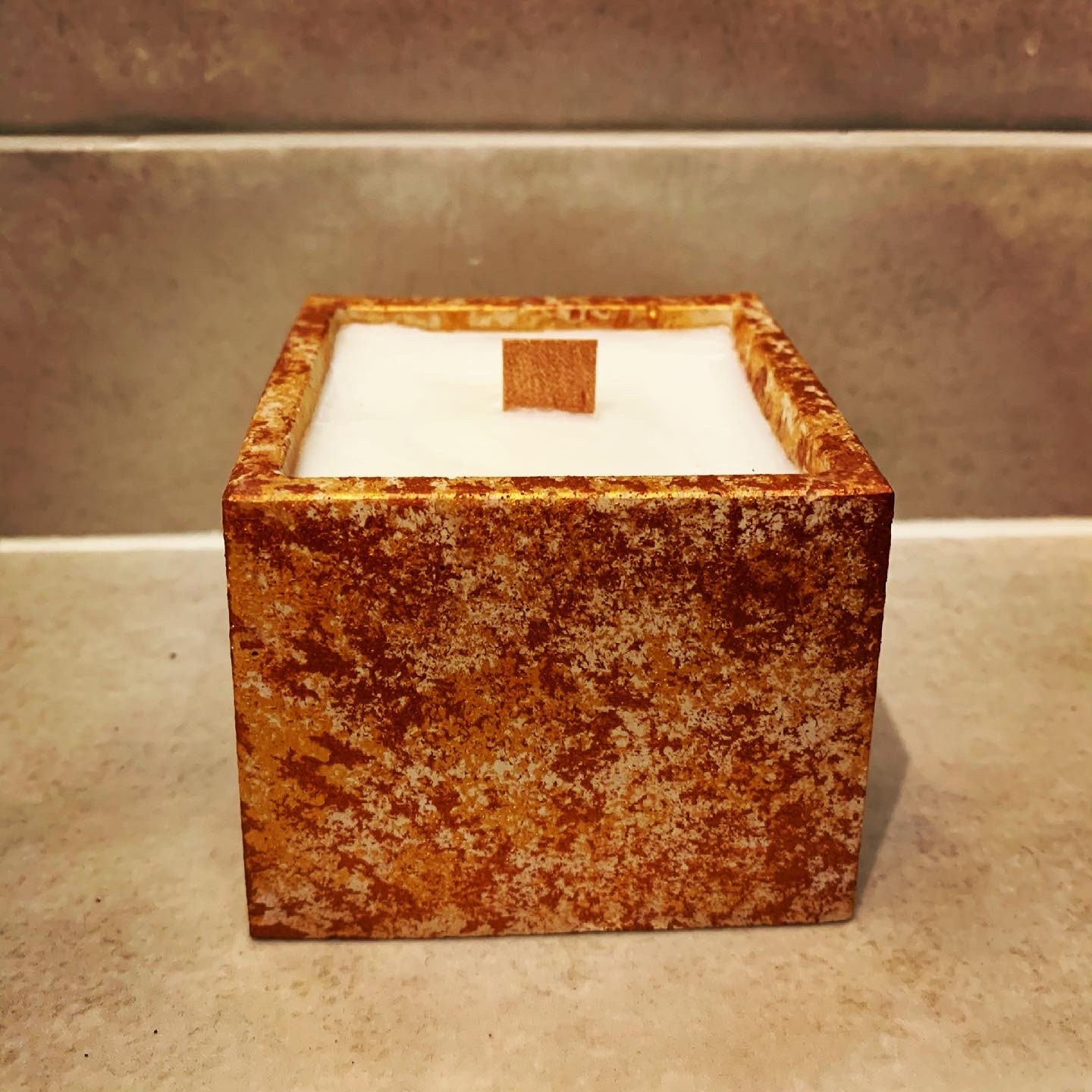 Metallic Copper& Gold Candle