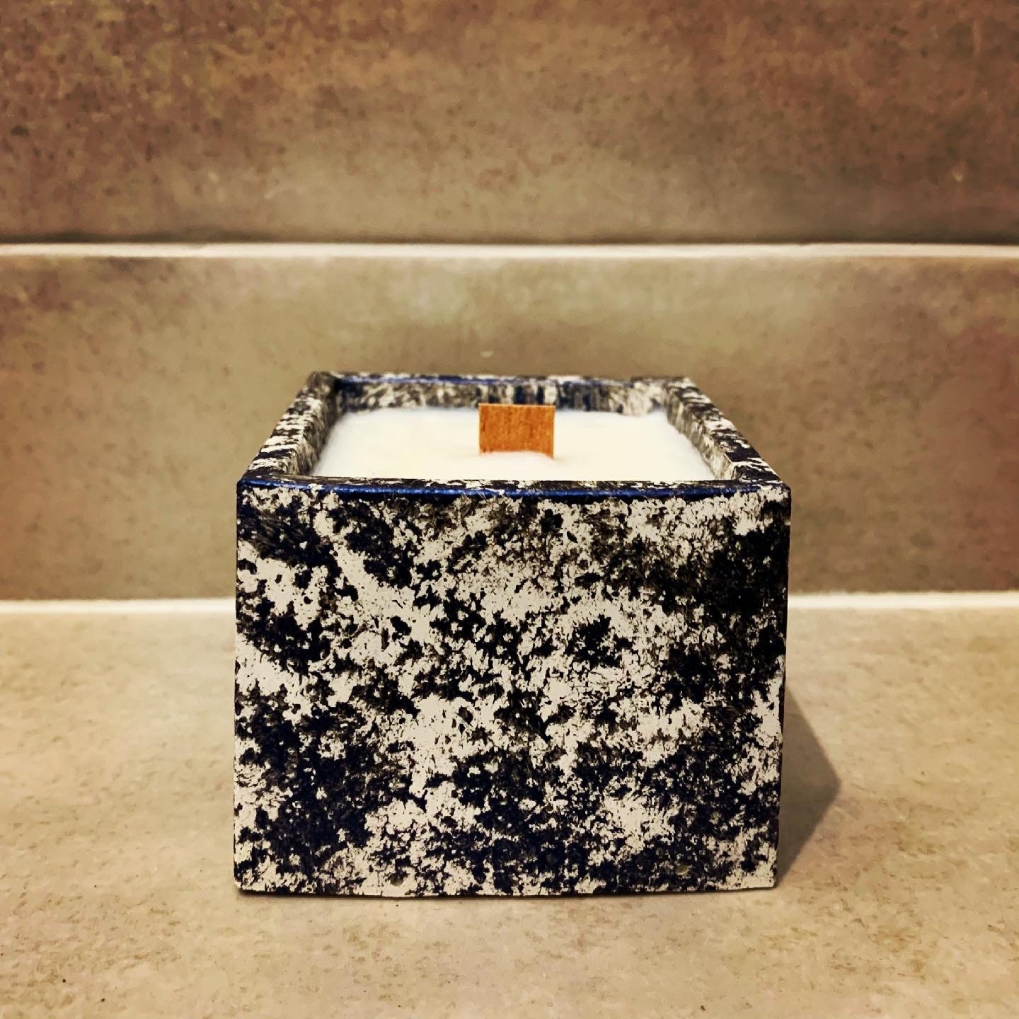 Metallic Blue Candle | Cube