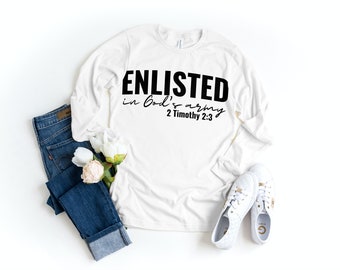 Enlisted in God's Army SVG | Bible Verse | Timothy | Christian Quote | Religious Apparel | SVG Cut Files | Instant Download