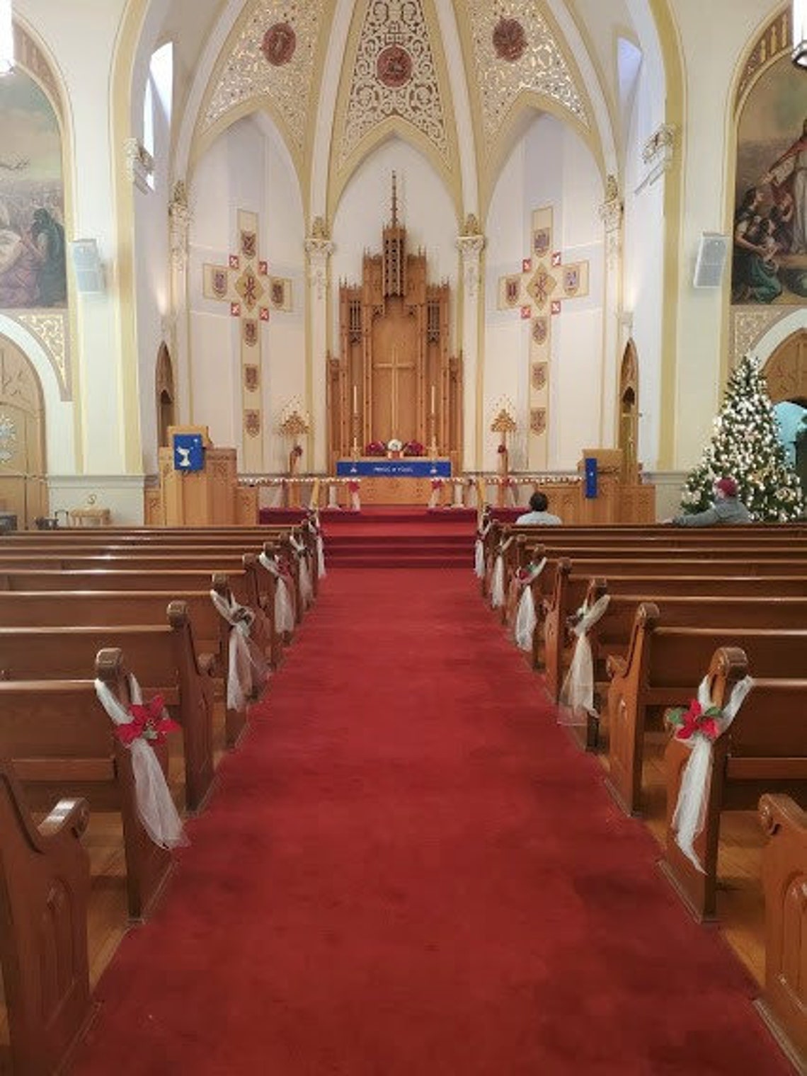 Winter Wedding Church Decor Pew & Altar Decorations Etsy