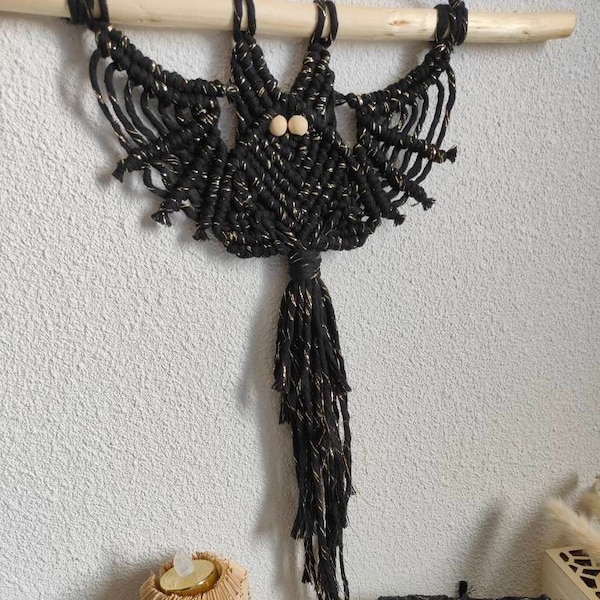 Macramé Chauve souris Bat Wallhanging - Décoration murale Halloween