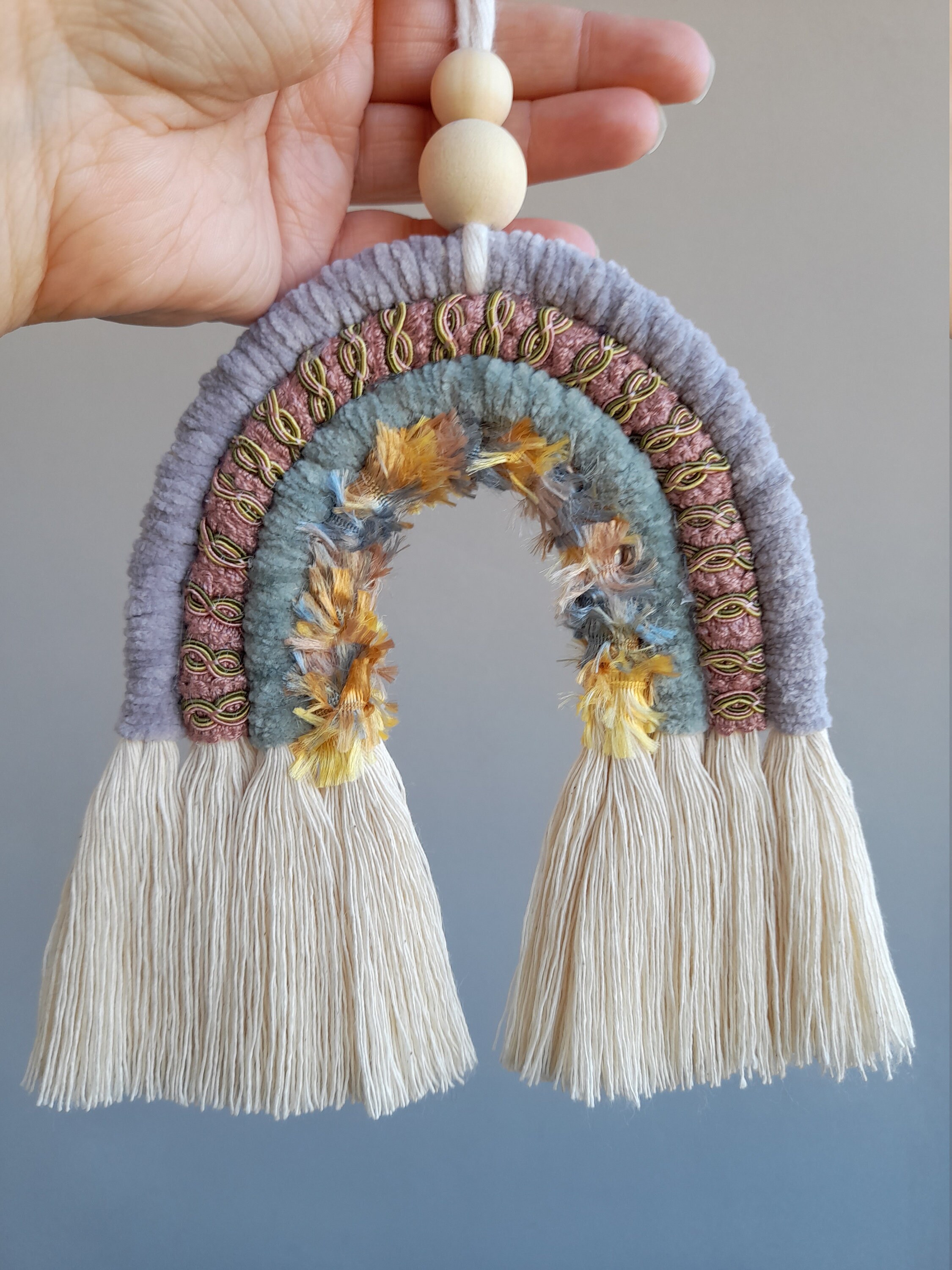 Arc en Ciel Macramé Boho 4 Couleurs - Décoration Murale