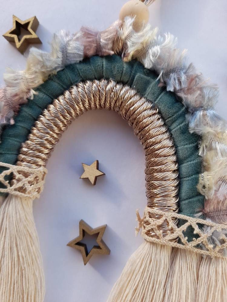 Arc en Ciel Macramé Boho 3 Couleurs - Décoration Murale