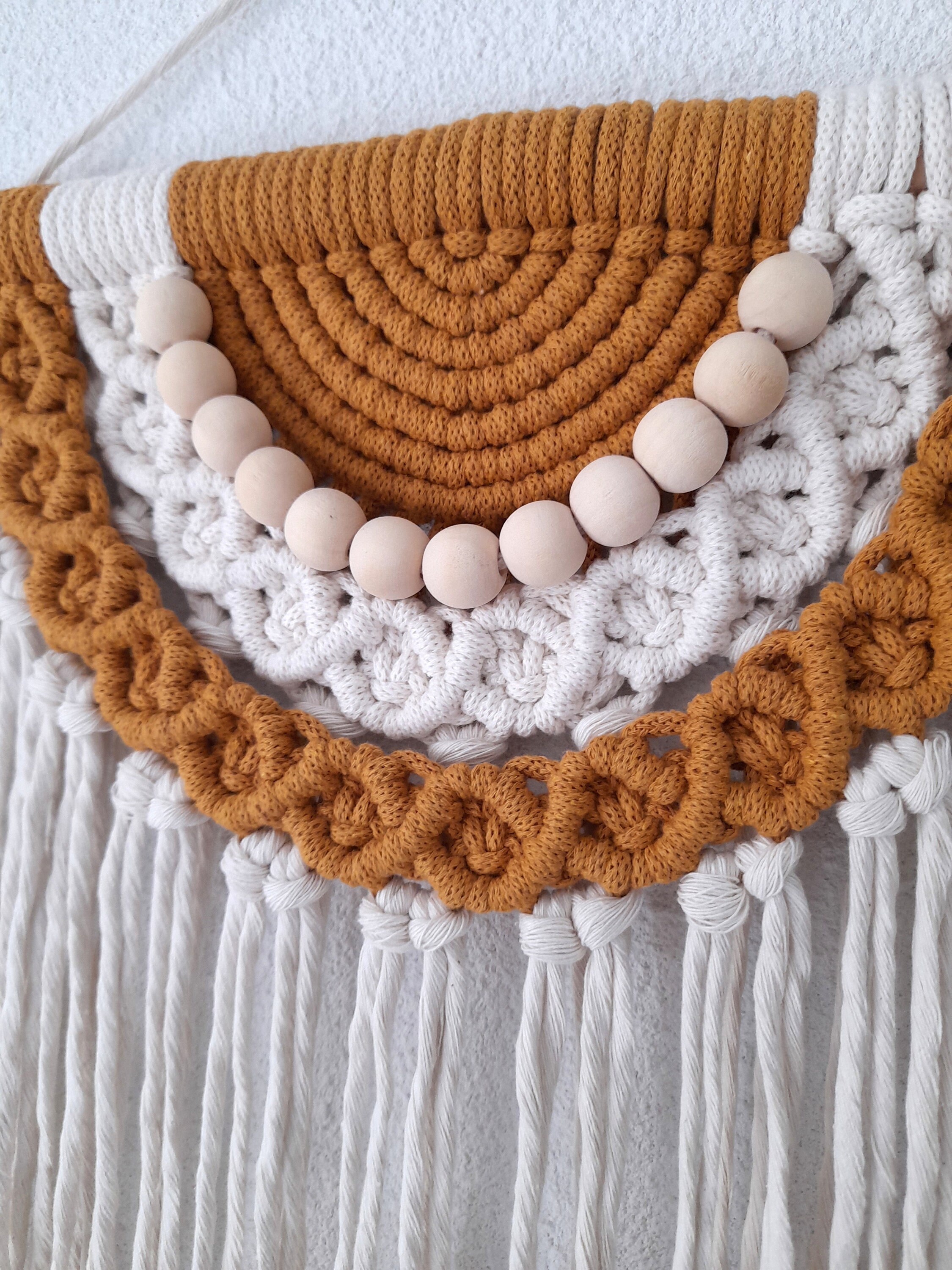 Macramé Déco Murale et Bohème - Tenture en Macramé Décoration d'intérieur Tissage Murale Wallhanging