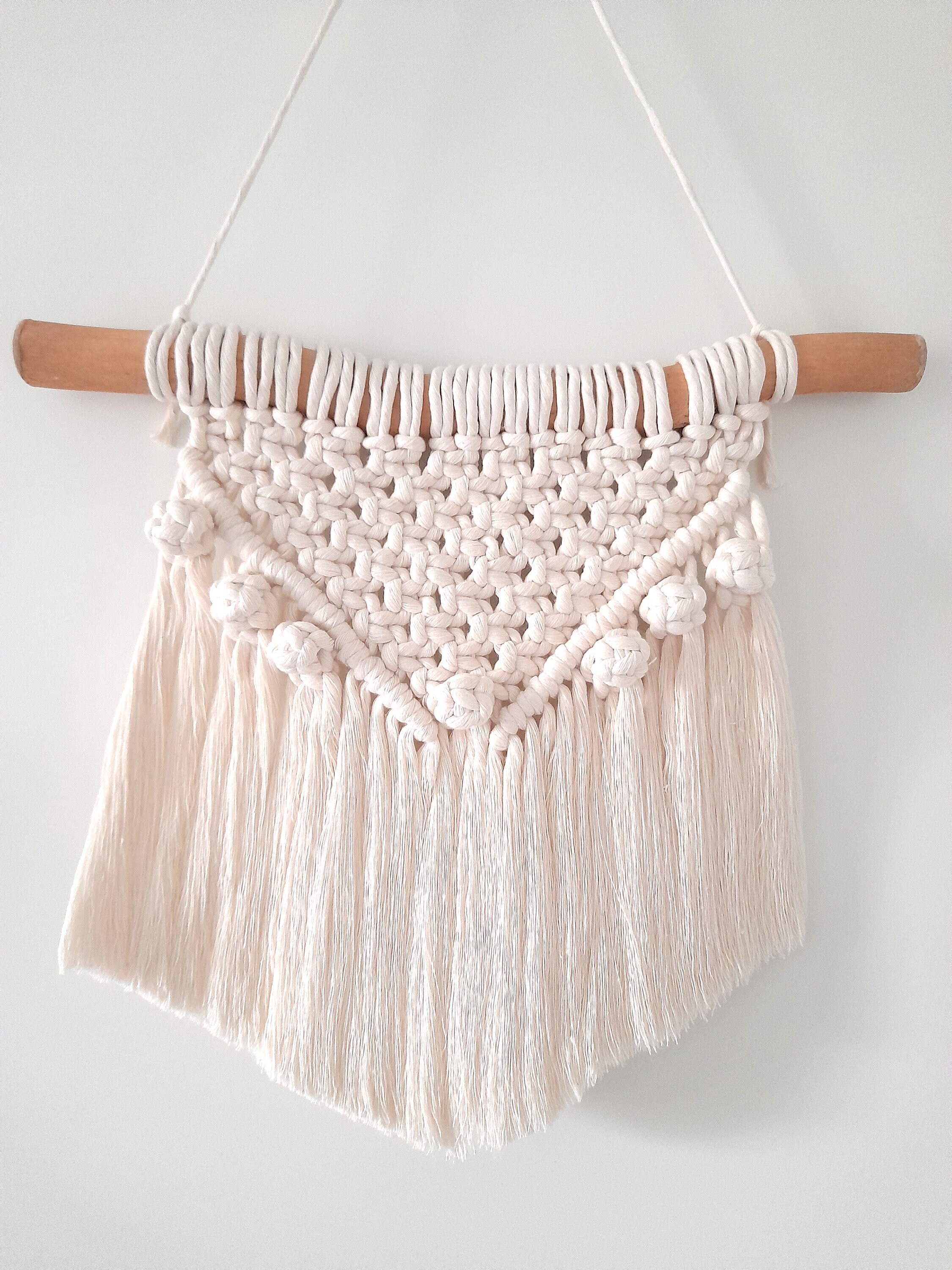 Macramé Mural en Fil de Coton Pour La Décoration d'intérieur Natural