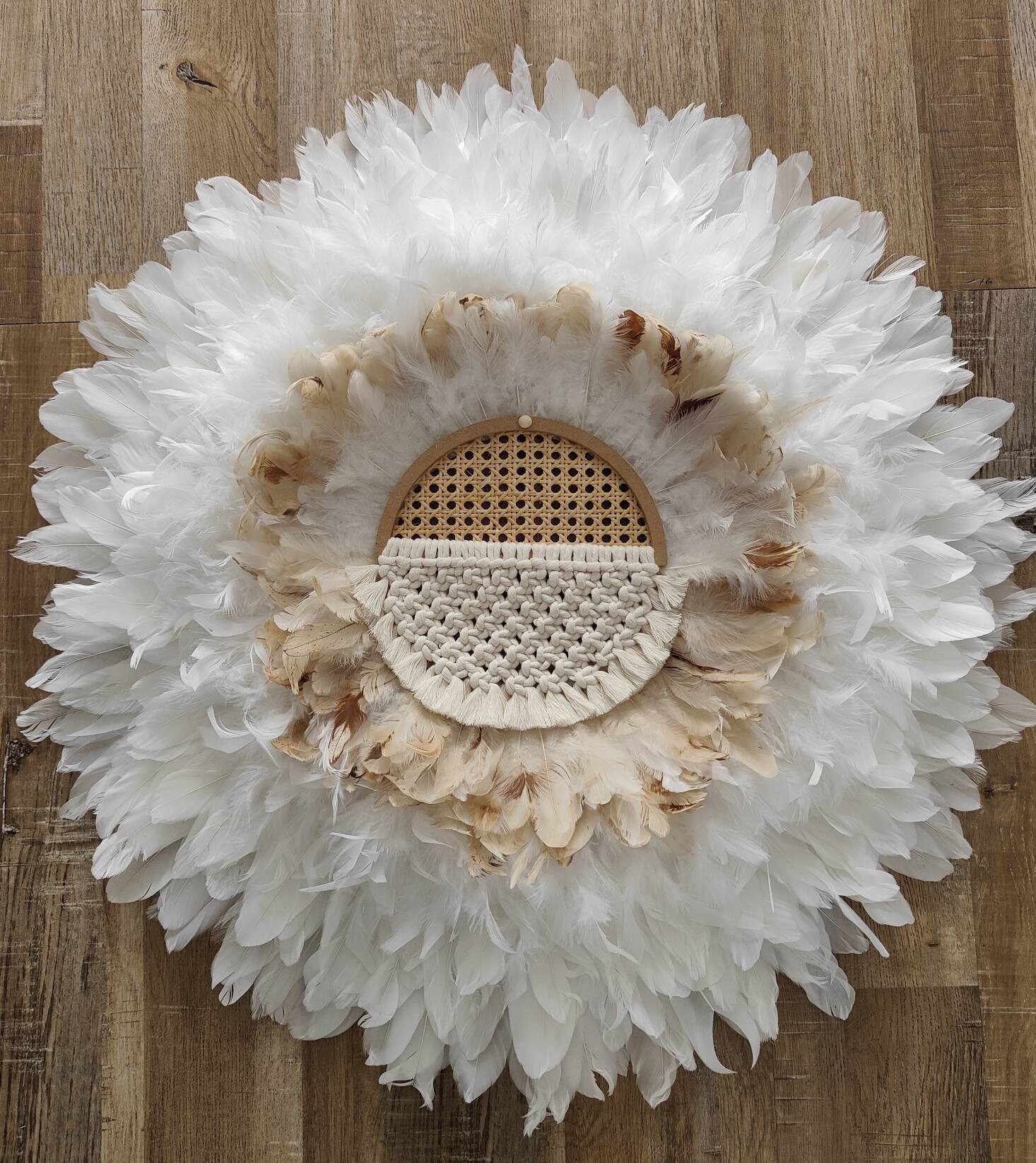 Jujuhat Macramé L'atacama Collab avec Socreatelier - Décoration Murale Plume et Macramé