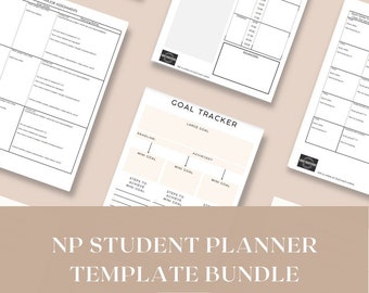 college assignment organizer NP student planner - day/week/month/year at a glance, clinical rotation tracker, assignment tracker w planning ramp - undated, reuseable