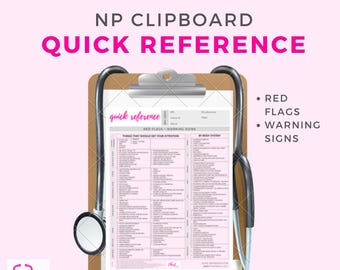 Nurse Practitioner | top RED FLAGS + warning signs - clinical clipboard quick reference | great for NPs, PAs, students in primary care