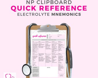 Nurse Practitioner | ELECTROLYTE mnemonics | clinical quick reference | over a dozen mnemonics to help you learn and remember