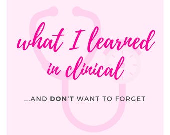 What I Learned In Clinical - printable! worksheets for clinical rotations for nurse, NP, PA, and more - immediate download