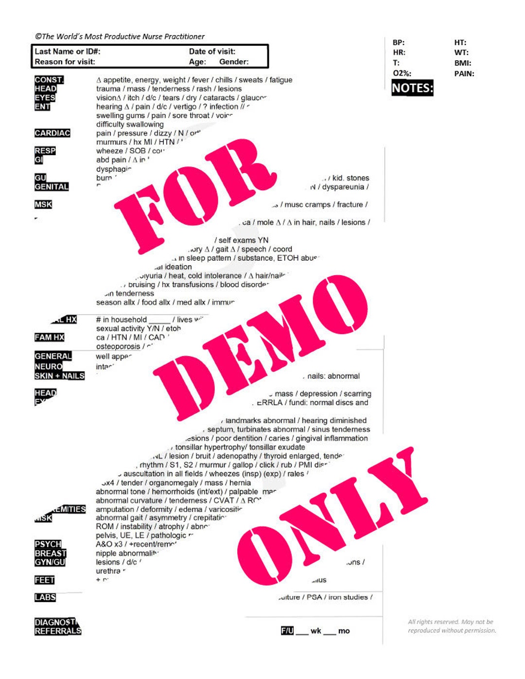 Nurse Practitioner | History and Physical Cheat Sheet | Clinical Quick ...