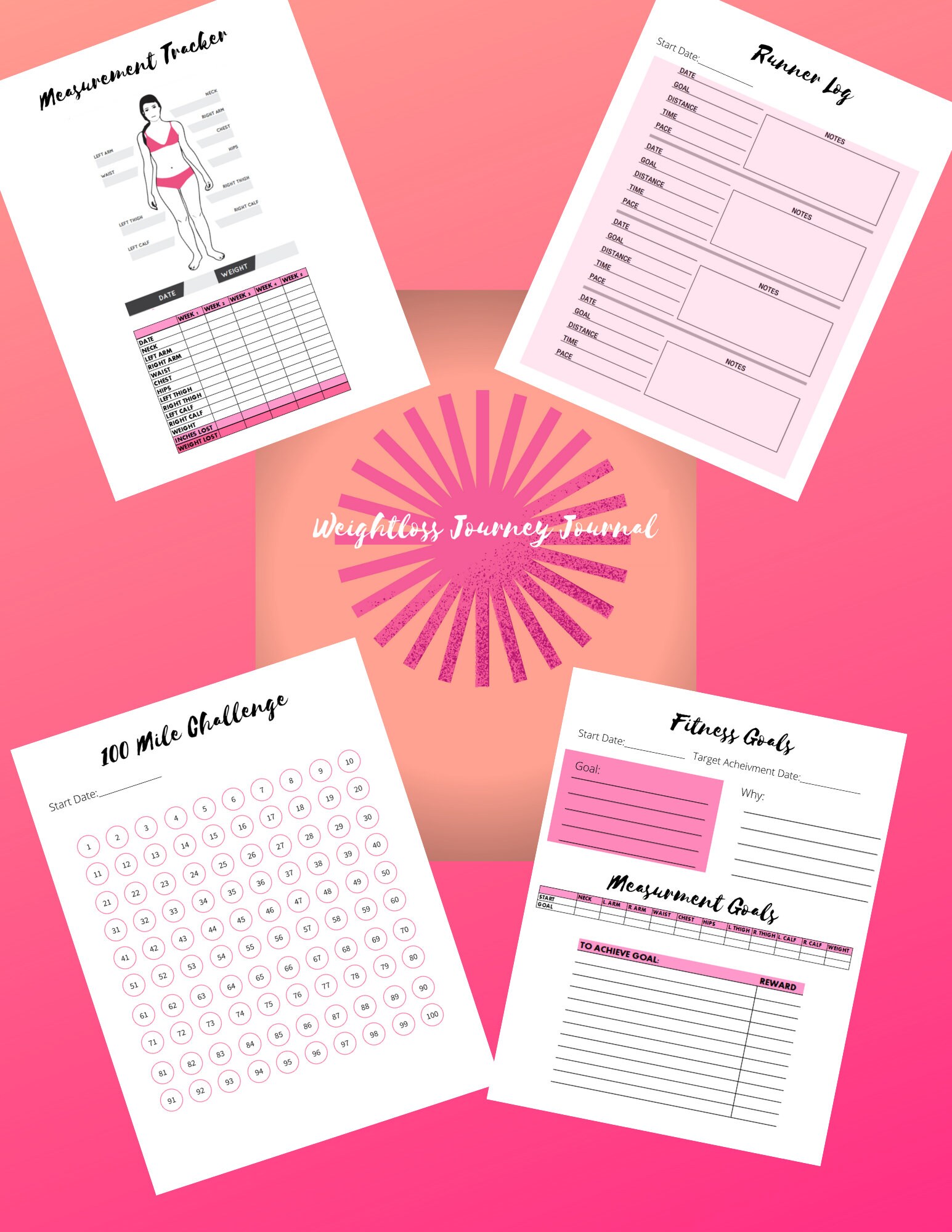Weight Loss Journey Journal Daily Tracker DIGITAL DOWNLOAD Etsy