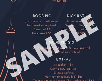 Onlyfans Tip Menu - Etsy