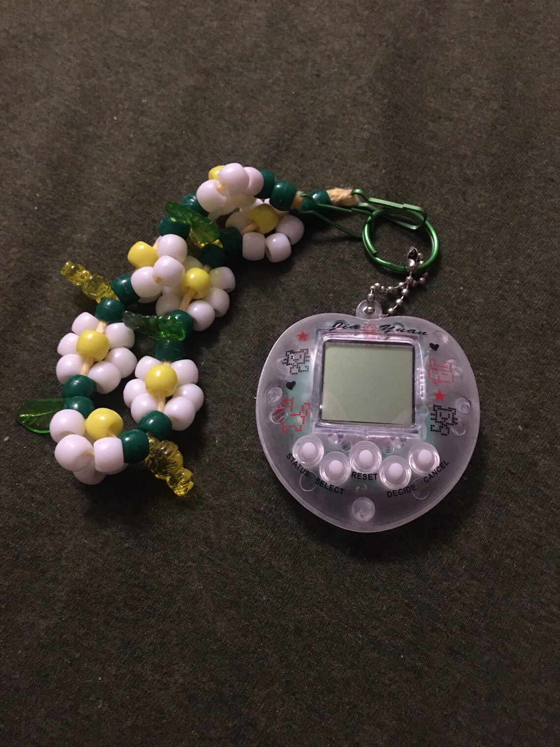 Virtual Pet Keychain w/ Surprise Color Kandi Flower Lanyard Etsy