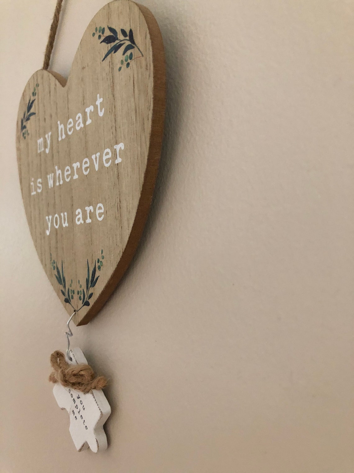 Heart My Heart Is Wherever You Are Wooden Plaque Sign 25cm Etsy