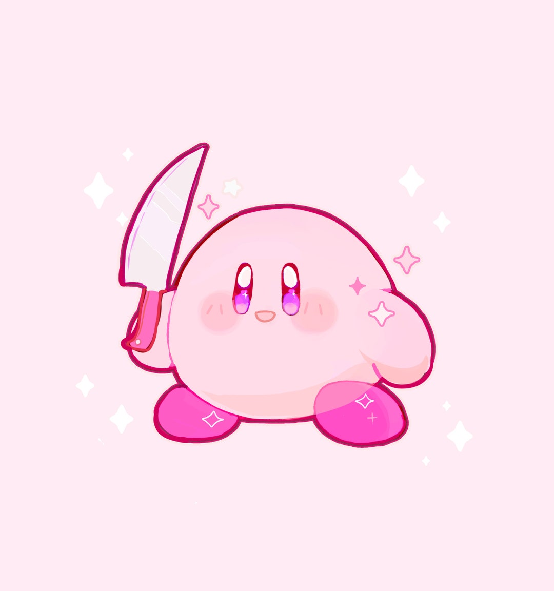 Kirby Poyo Knife 2 Keychain Etsy