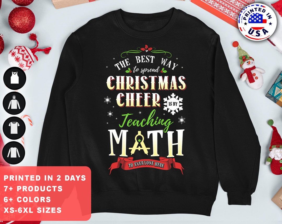 Cute Funny Math Teacher Christmas Sweater Math Teacher Sweater