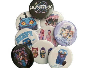 K-Pop Demon Hunter Badge or Bag Tag – 5.8cm Pin Button | Anime Kpop Fan Merch Collectible
