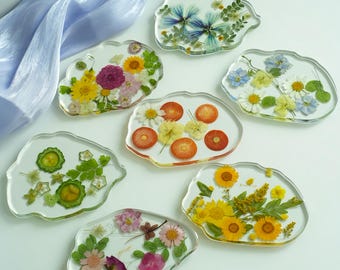 Dessous de verre fleurs pressées