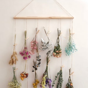 Suspension murale florale grande taille, tenture murale de fleurs séchées, décoration murale de fleurs séchées, décoration de mariage rustique à faire soi-même