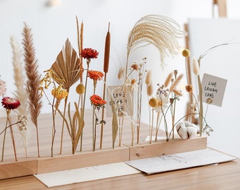 Barre de fleurs séchées, Décor de fleurs sauvages, Arrangement de fleurs séchées, Pièce maîtresse de mariage, Décoration de fleurs séchées