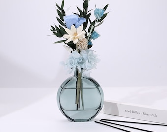 Ensemble de diffuseur de roseau botanique naturel | Bouquet stabilisé aux roseaux | Aromathérapie à domicile | Décor aromathérapie | Diffuseur d'huiles aromatiques Fleur