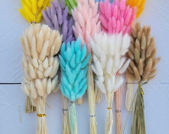 22-30 Tall Dried Bunny Tails in Sea Blue 