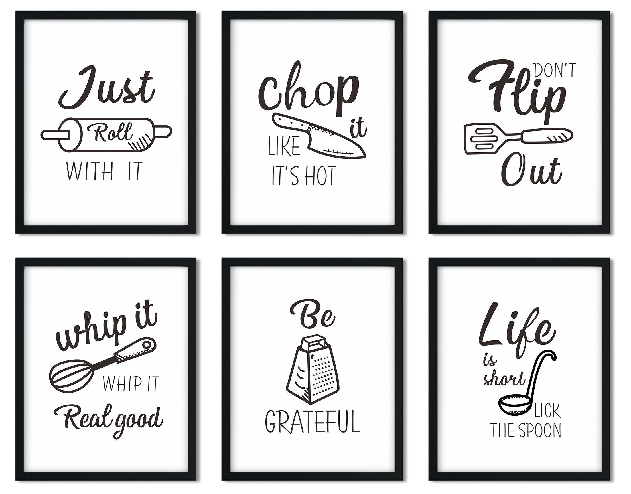 6 Pieces Kitchen Quotes Wall Art Funny Kitchen Pictures for Etsy