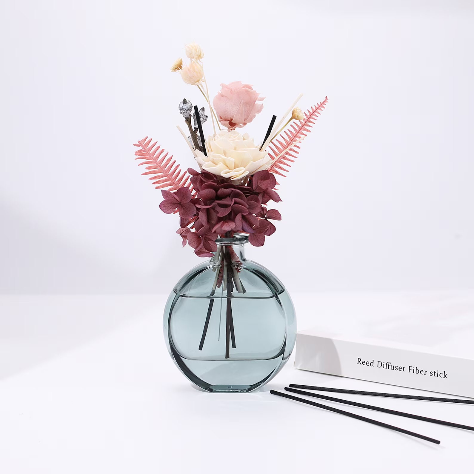 Florist Reed Diffuser Natural Botanical Reed Diffuser Set | Ppreserved Bouquet With Reeds ...