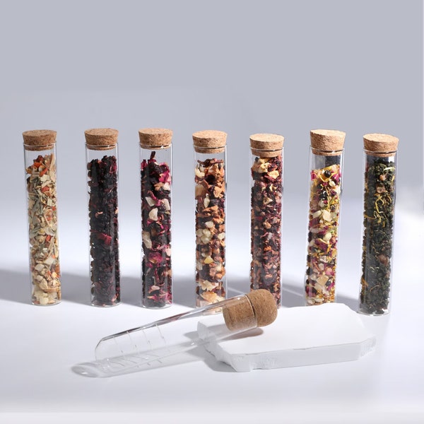 7 crafted herbal tea blends, Natural Loose Leaf Tea, Organic Tea for Sleep, Floral Loose Tea Set, Flower Tea Sampler, Party Favor