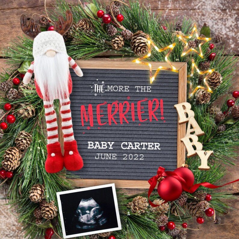 Christmas Digital Pregnancy Announcement for Social Media Etsy