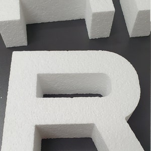 3D letters, 3D numbers, Styrofoam letters, numbers, and figures. 3D shapes, letters for baby showers, 30 cm high, 5 cm thick