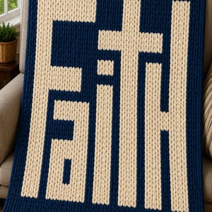 Faith Digital Pattern for Finger Knitting / Chunky Blanket or Throw