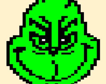 Grinch Face Finger Knitting Digital Pattern / Hand Knit Chunky Blanket Pattern