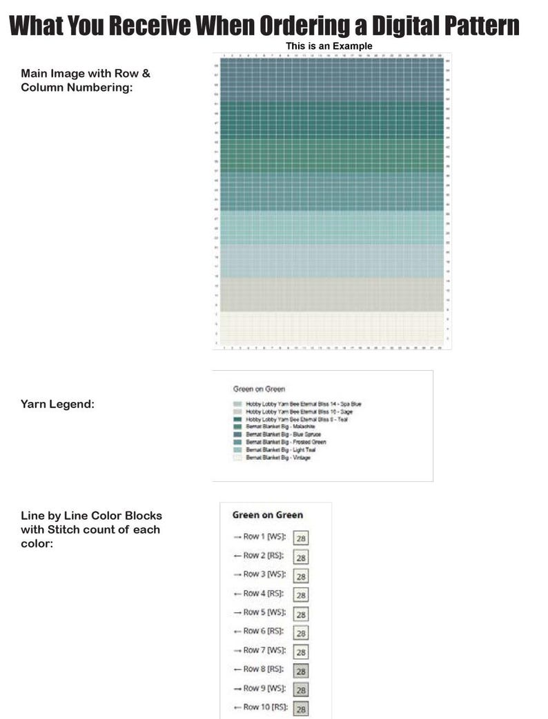 Color Phasing Chart Color Phasing Beach Scene Digital Pattern - Chunky Hand Knit Throw - Etsy