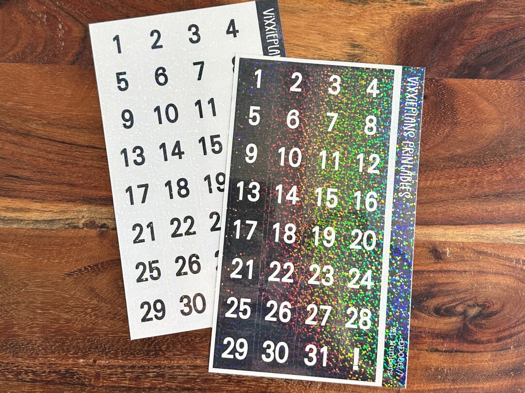 XL Date Number Box Stickers || Large Date Boxes for Planners, Bullet ...