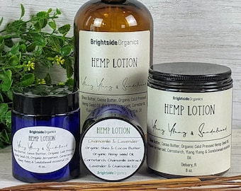 Hemp Seed Lotion Lavender + Chamomile | Vegan Hemp Lotion | Moisturizing + Healing Hemp Skin Cream - pick your scent