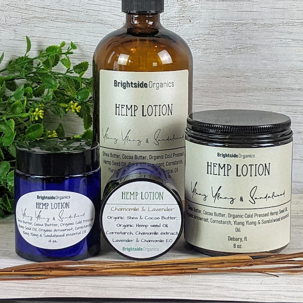 Hemp Seed Lotion Lavender + Chamomile | Vegan Hemp Lotion | Moisturizing + Healing Hemp Skin Cream - pick your scent